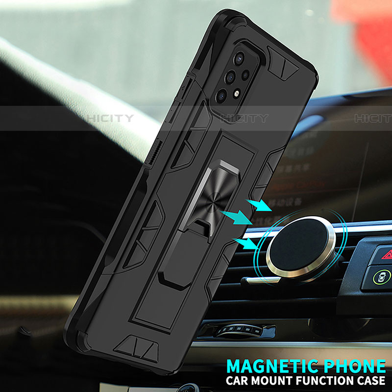Custodia Silicone e Plastica Opaca Cover con Magnetico Supporto MQ1 per Samsung Galaxy A72 5G
