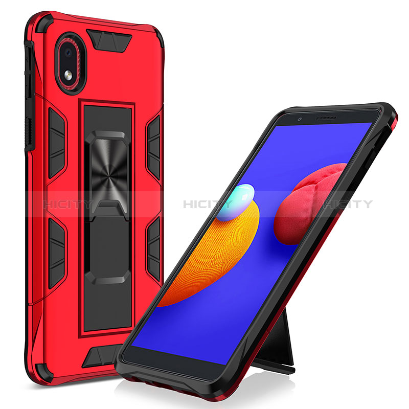 Custodia Silicone e Plastica Opaca Cover con Magnetico Supporto MQ1 per Samsung Galaxy M01 Core