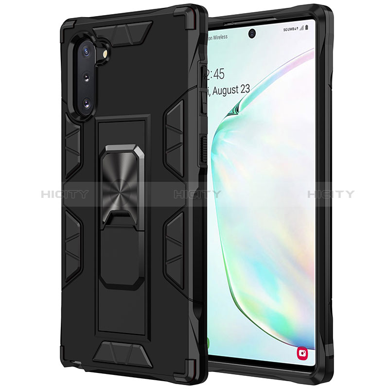 Custodia Silicone e Plastica Opaca Cover con Magnetico Supporto MQ1 per Samsung Galaxy Note 10 5G Nero