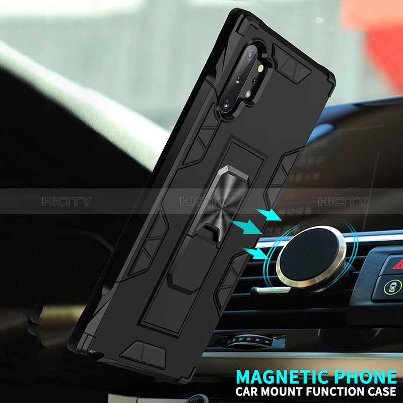 Custodia Silicone e Plastica Opaca Cover con Magnetico Supporto MQ1 per Samsung Galaxy Note 10 Plus 5G