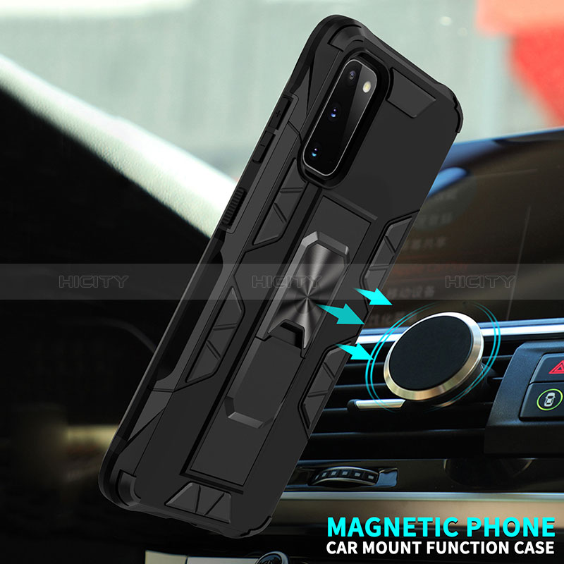 Custodia Silicone e Plastica Opaca Cover con Magnetico Supporto MQ1 per Samsung Galaxy S20 5G