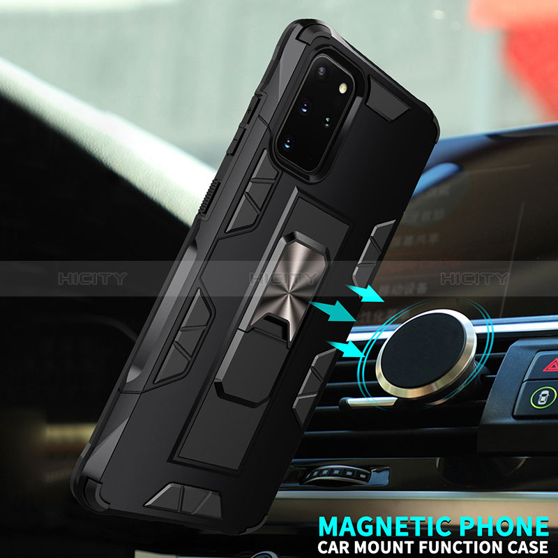 Custodia Silicone e Plastica Opaca Cover con Magnetico Supporto MQ1 per Samsung Galaxy S20 Plus