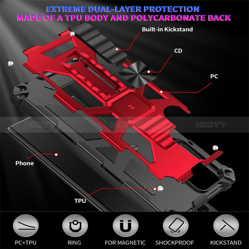 Custodia Silicone e Plastica Opaca Cover con Magnetico Supporto MQ1 per Samsung Galaxy S20 Ultra 5G