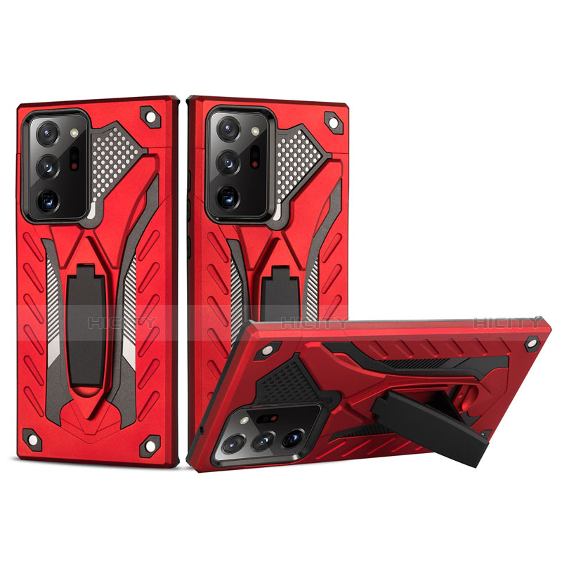 Custodia Silicone e Plastica Opaca Cover con Magnetico Supporto N03 per Samsung Galaxy Note 20 Ultra 5G