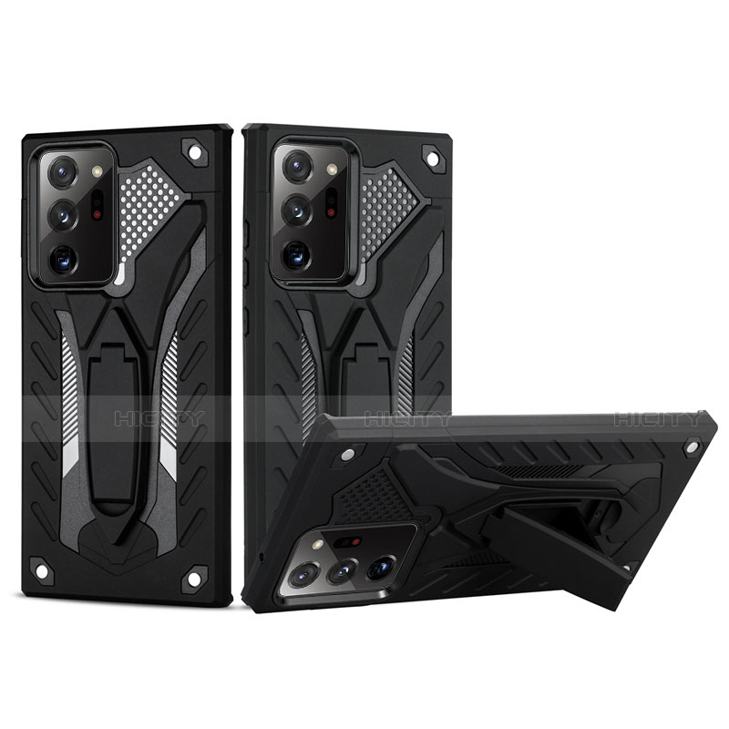 Custodia Silicone e Plastica Opaca Cover con Magnetico Supporto N03 per Samsung Galaxy Note 20 Ultra 5G