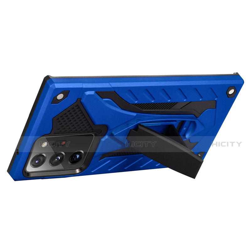 Custodia Silicone e Plastica Opaca Cover con Magnetico Supporto N03 per Samsung Galaxy Note 20 Ultra 5G