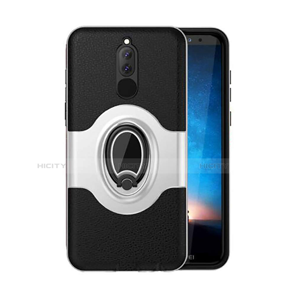 Custodia Silicone e Plastica Opaca Cover con Magnetico Supporto per Huawei Nova 2i Argento