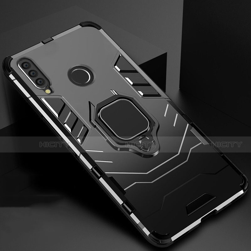 Custodia Silicone e Plastica Opaca Cover con Magnetico Supporto per Huawei P Smart+ Plus (2019) Nero