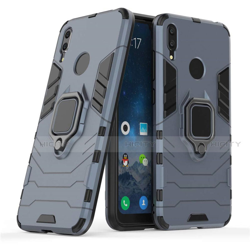 Custodia Silicone e Plastica Opaca Cover con Magnetico Supporto per Huawei Y7 (2019)