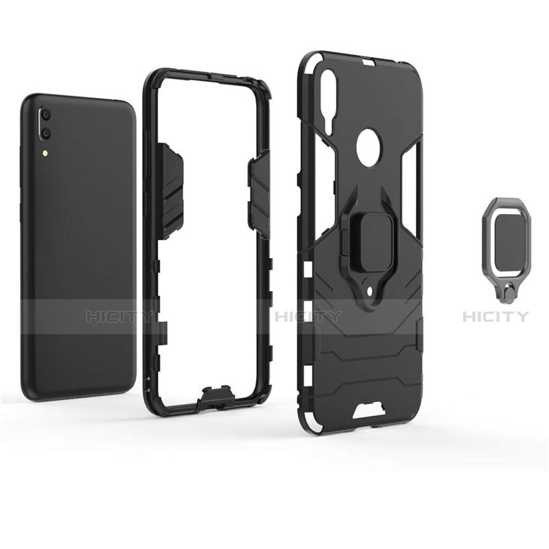 Custodia Silicone e Plastica Opaca Cover con Magnetico Supporto per Huawei Y7 (2019)