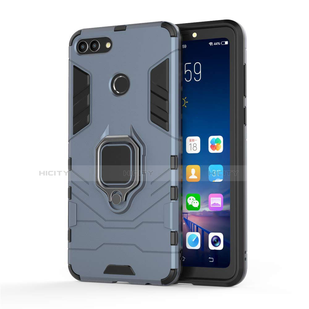 Custodia Silicone e Plastica Opaca Cover con Magnetico Supporto per Huawei Y9 (2018)