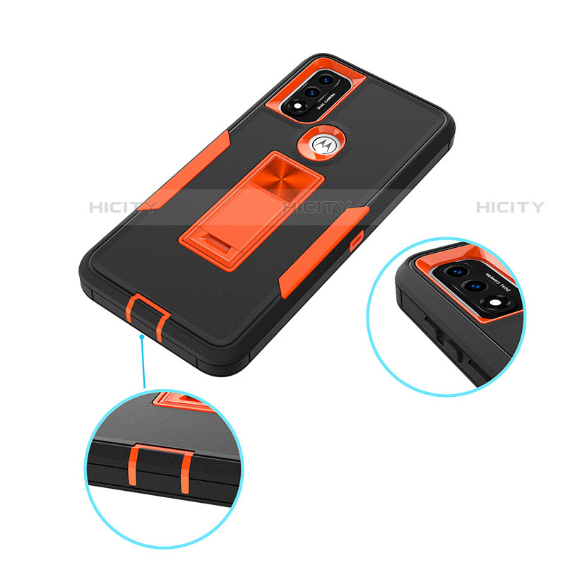 Custodia Silicone e Plastica Opaca Cover con Magnetico Supporto per Motorola Moto G Pure