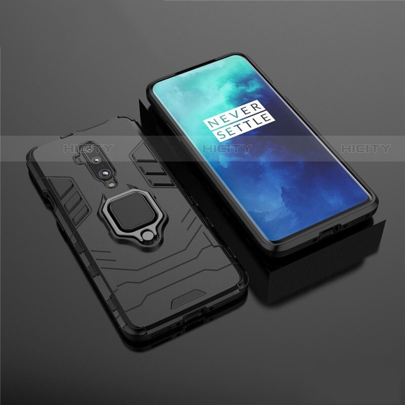 Custodia Silicone e Plastica Opaca Cover con Magnetico Supporto per OnePlus 7T Pro