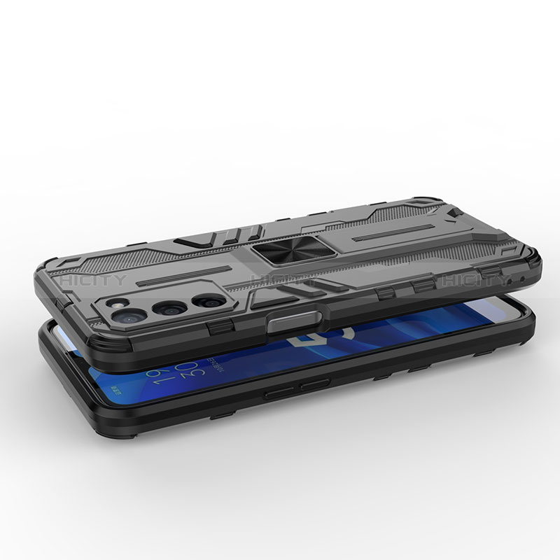 Custodia Silicone e Plastica Opaca Cover con Magnetico Supporto per Oppo A56 5G