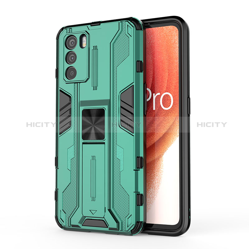 Custodia Silicone e Plastica Opaca Cover con Magnetico Supporto per Oppo K9 Pro 5G