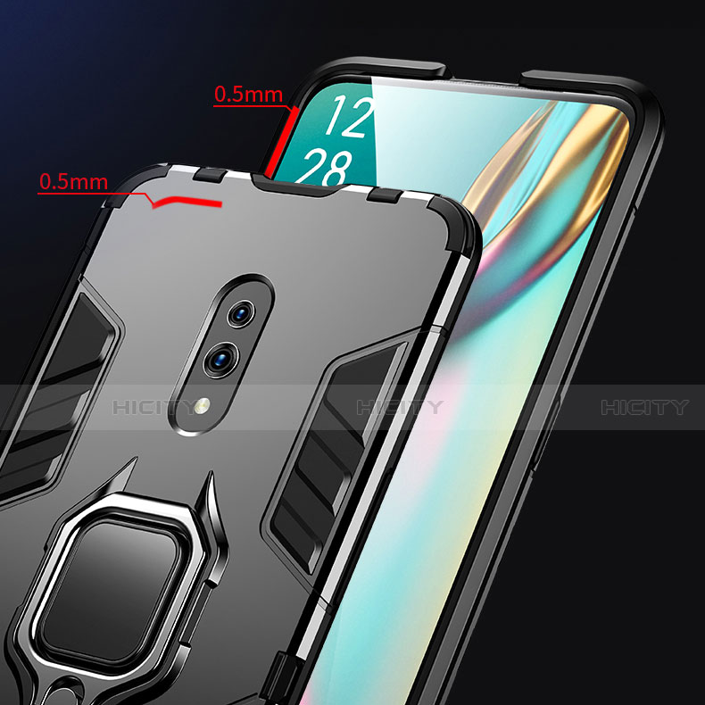 Custodia Silicone e Plastica Opaca Cover con Magnetico Supporto per Oppo Realme X