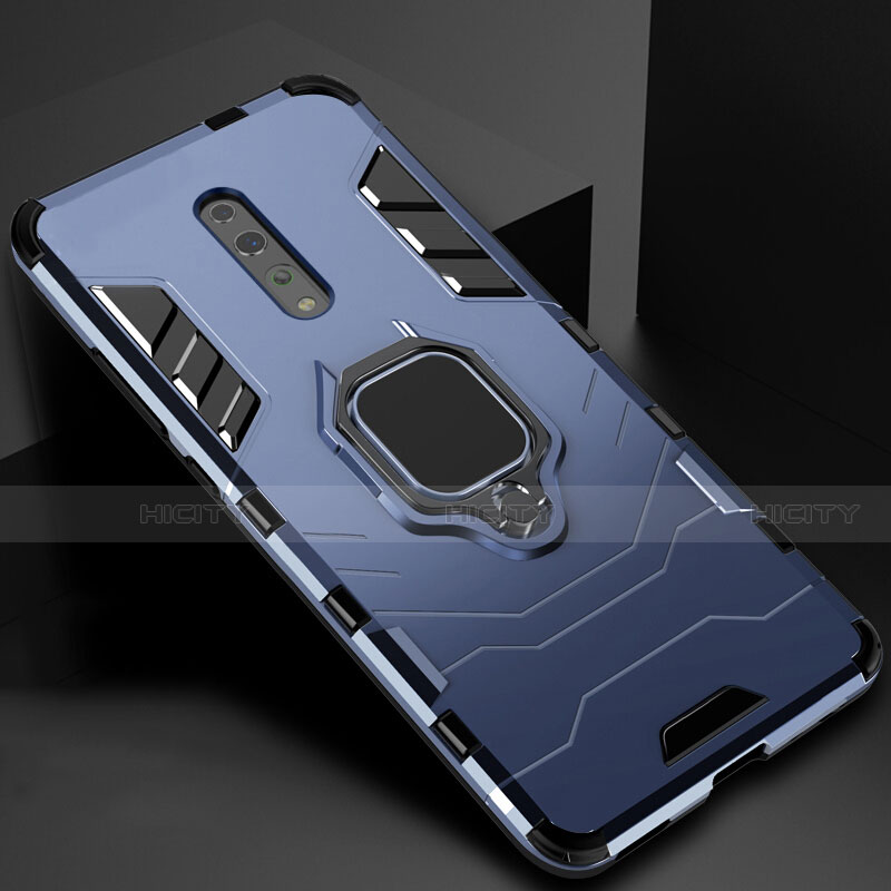 Custodia Silicone e Plastica Opaca Cover con Magnetico Supporto per Oppo Reno Z