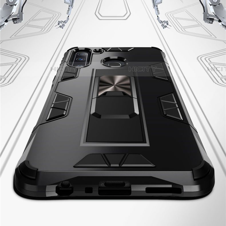 Custodia Silicone e Plastica Opaca Cover con Magnetico Supporto per Samsung Galaxy A01 SM-A015
