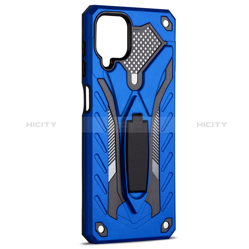 Custodia Silicone e Plastica Opaca Cover con Magnetico Supporto per Samsung Galaxy A12 Nacho