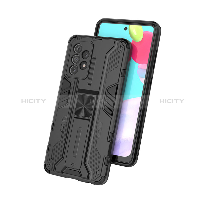 Custodia Silicone e Plastica Opaca Cover con Magnetico Supporto per Samsung Galaxy A52s 5G