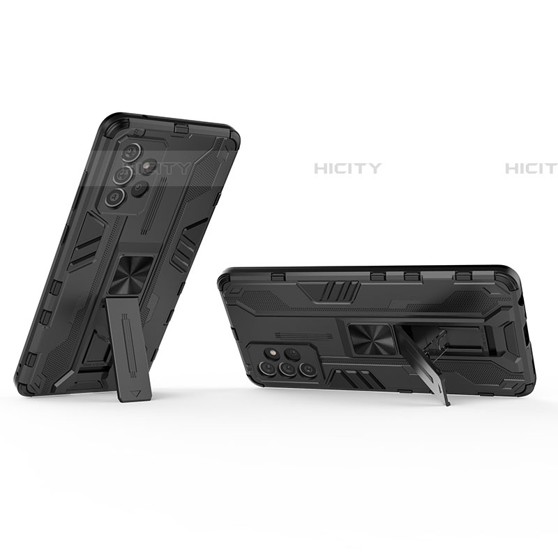 Custodia Silicone e Plastica Opaca Cover con Magnetico Supporto per Samsung Galaxy A72 5G