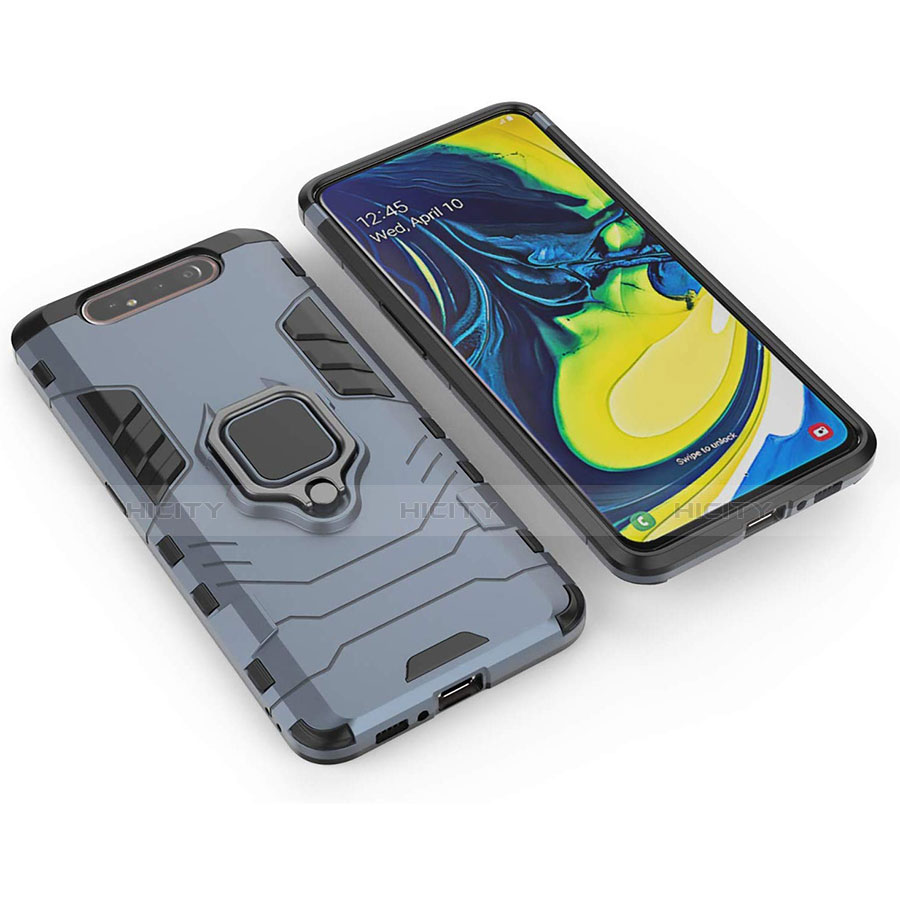 Custodia Silicone e Plastica Opaca Cover con Magnetico Supporto per Samsung Galaxy A80