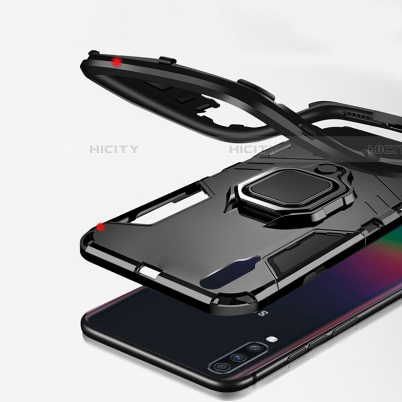 Custodia Silicone e Plastica Opaca Cover con Magnetico Supporto per Samsung Galaxy A90 5G