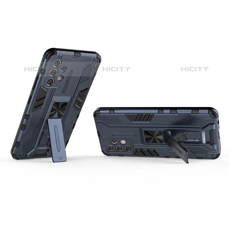 Custodia Silicone e Plastica Opaca Cover con Magnetico Supporto per Samsung Galaxy M32 5G