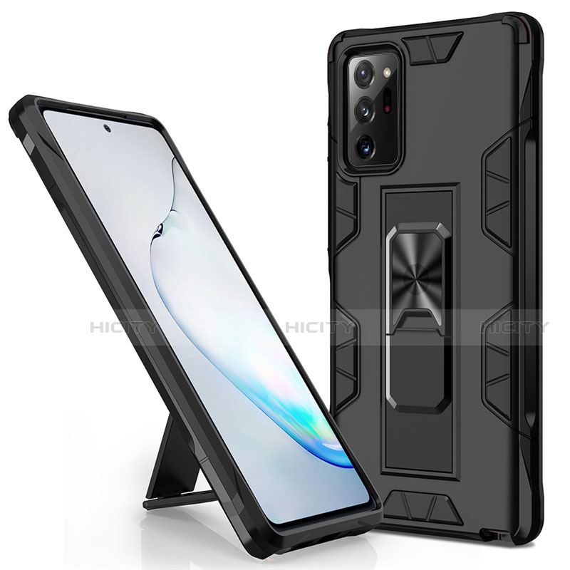 Custodia Silicone e Plastica Opaca Cover con Magnetico Supporto per Samsung Galaxy Note 20 Ultra 5G