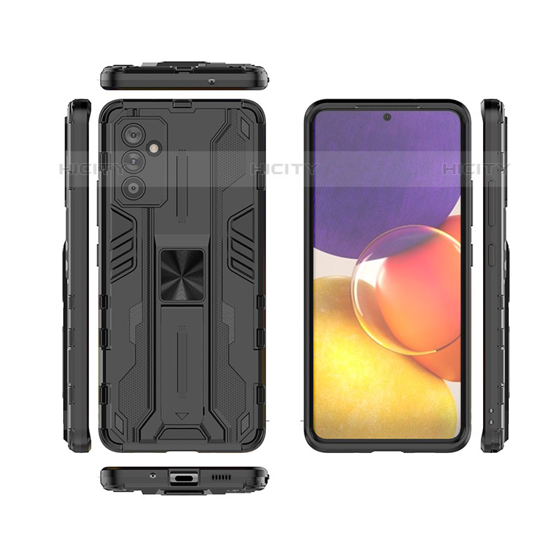 Custodia Silicone e Plastica Opaca Cover con Magnetico Supporto per Samsung Galaxy Quantum2 5G