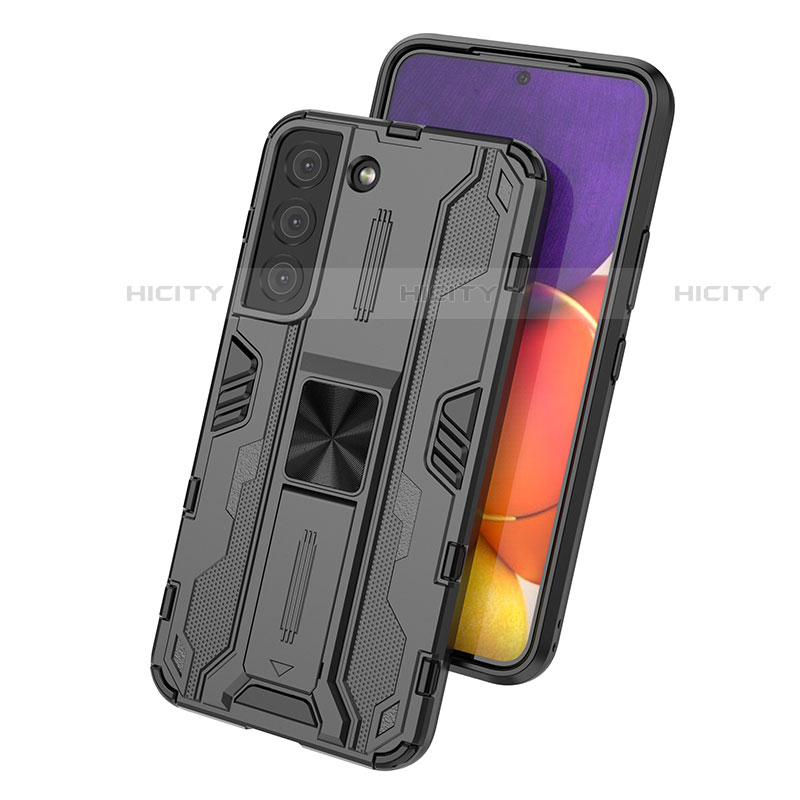 Custodia Silicone e Plastica Opaca Cover con Magnetico Supporto per Samsung Galaxy S22 5G