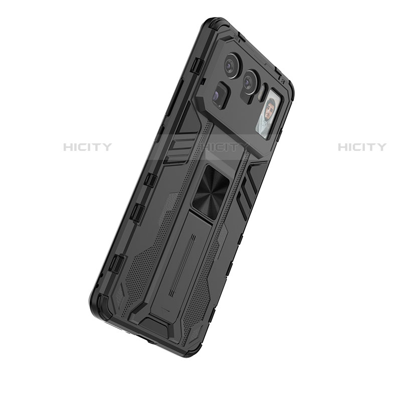 Custodia Silicone e Plastica Opaca Cover con Magnetico Supporto per Xiaomi Mi 11 Ultra 5G