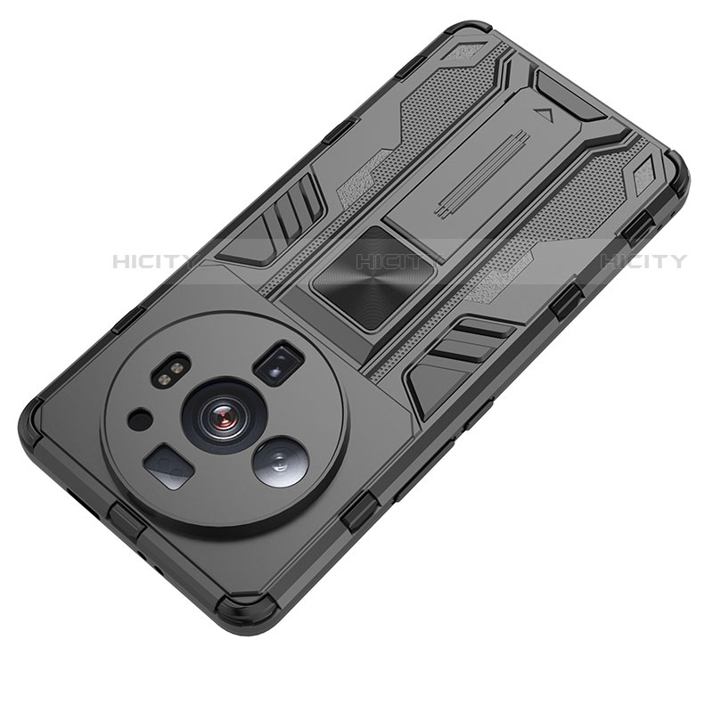 Custodia Silicone e Plastica Opaca Cover con Magnetico Supporto per Xiaomi Mi 12 Ultra 5G