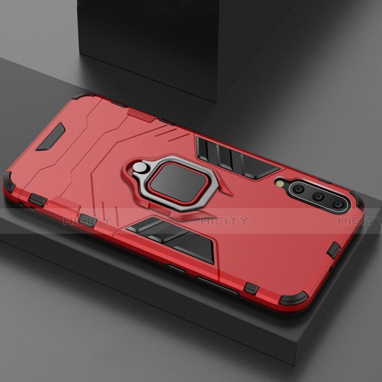 Custodia Silicone e Plastica Opaca Cover con Magnetico Supporto per Xiaomi Mi 9 Lite Rosso