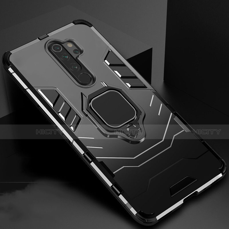 Custodia Silicone e Plastica Opaca Cover con Magnetico Supporto per Xiaomi Redmi Note 8 Pro