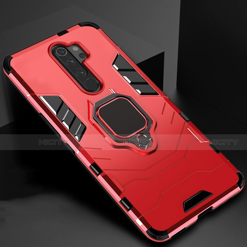 Custodia Silicone e Plastica Opaca Cover con Magnetico Supporto per Xiaomi Redmi Note 8 Pro