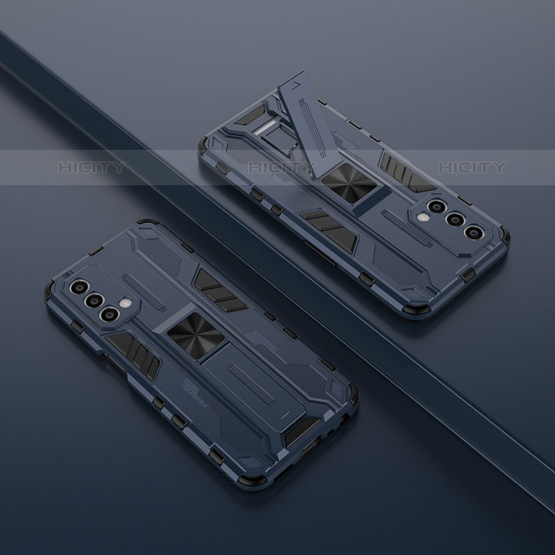 Custodia Silicone e Plastica Opaca Cover con Magnetico Supporto T01 per OnePlus Nord N200 5G