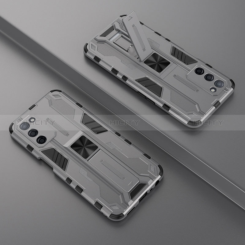 Custodia Silicone e Plastica Opaca Cover con Magnetico Supporto T01 per Oppo A56 5G