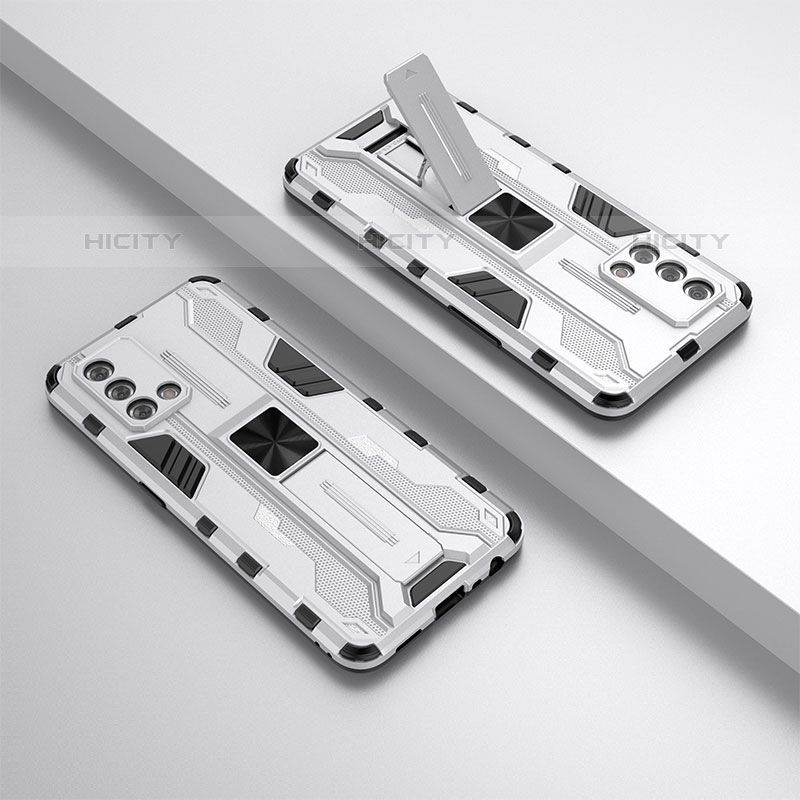 Custodia Silicone e Plastica Opaca Cover con Magnetico Supporto T01 per Oppo A74 4G
