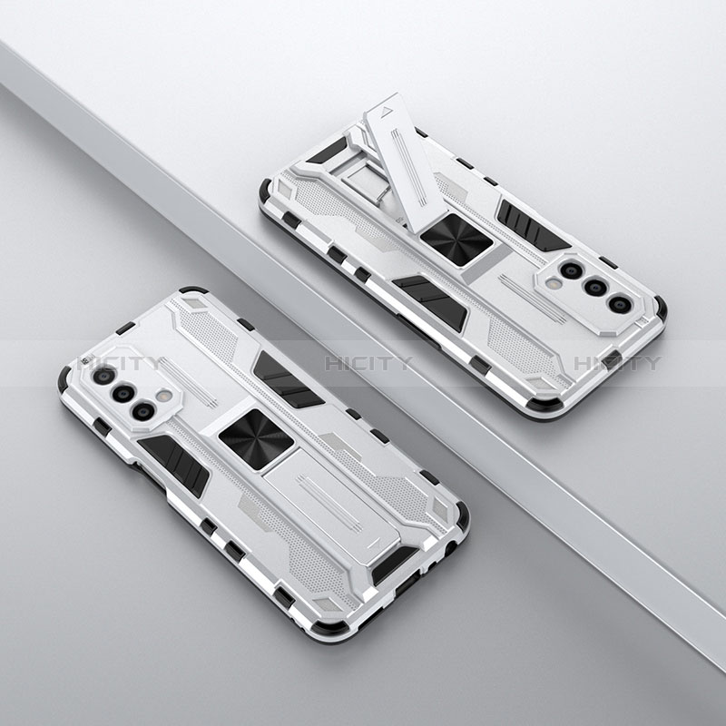 Custodia Silicone e Plastica Opaca Cover con Magnetico Supporto T01 per Oppo A74 5G