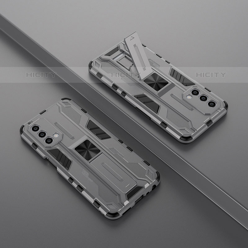 Custodia Silicone e Plastica Opaca Cover con Magnetico Supporto T01 per Oppo A93 5G