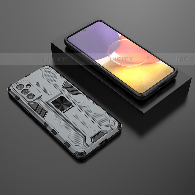 Custodia Silicone e Plastica Opaca Cover con Magnetico Supporto T01 per Samsung Galaxy A05s Grigio