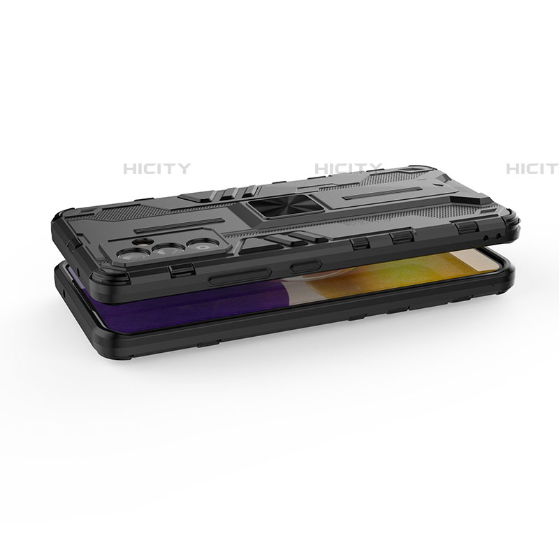 Custodia Silicone e Plastica Opaca Cover con Magnetico Supporto T01 per Samsung Galaxy A82 5G