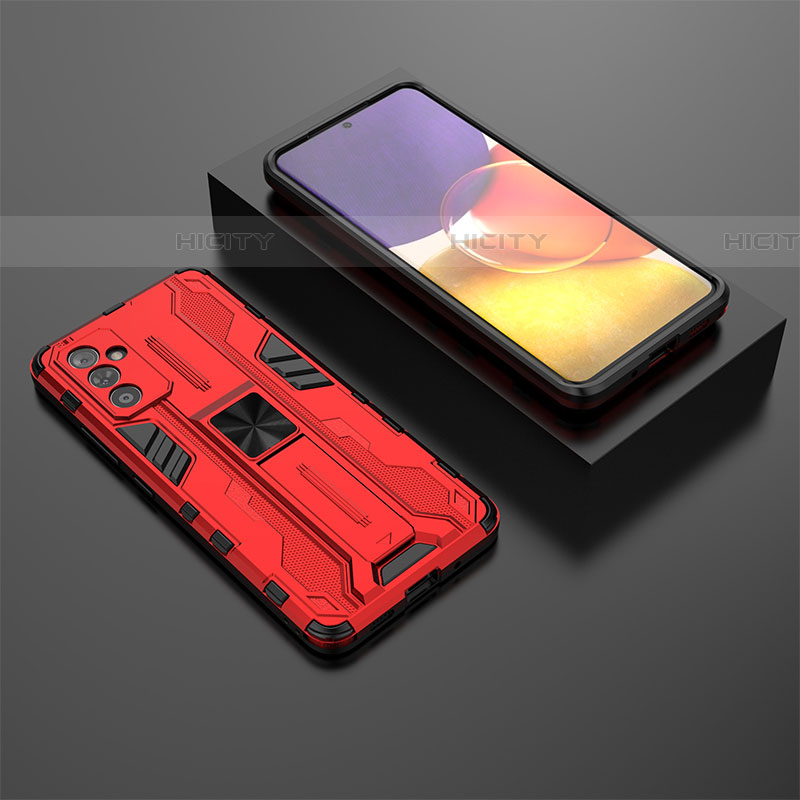 Custodia Silicone e Plastica Opaca Cover con Magnetico Supporto T01 per Samsung Galaxy A82 5G