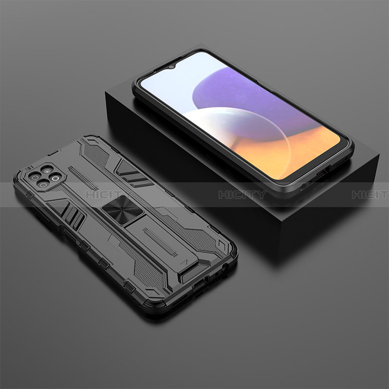 Custodia Silicone e Plastica Opaca Cover con Magnetico Supporto T02 per Samsung Galaxy A22 5G