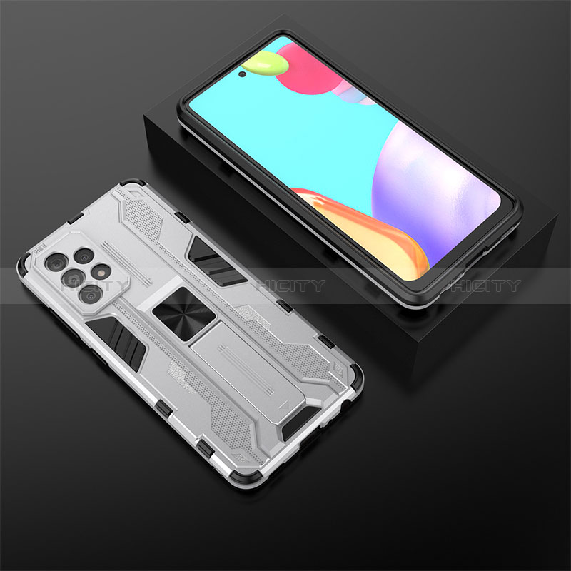 Custodia Silicone e Plastica Opaca Cover con Magnetico Supporto T02 per Samsung Galaxy A52s 5G