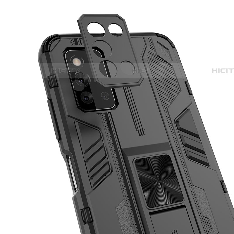 Custodia Silicone e Plastica Opaca Cover con Magnetico Supporto T02 per Samsung Galaxy F52 5G