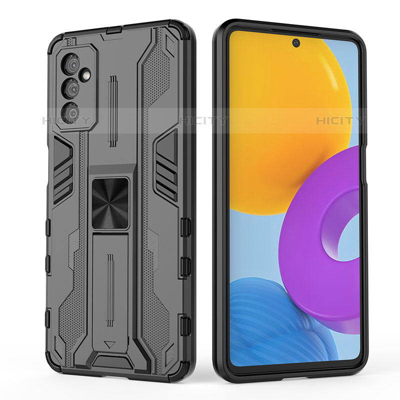 Custodia Silicone e Plastica Opaca Cover con Magnetico Supporto T02 per Samsung Galaxy M52 5G