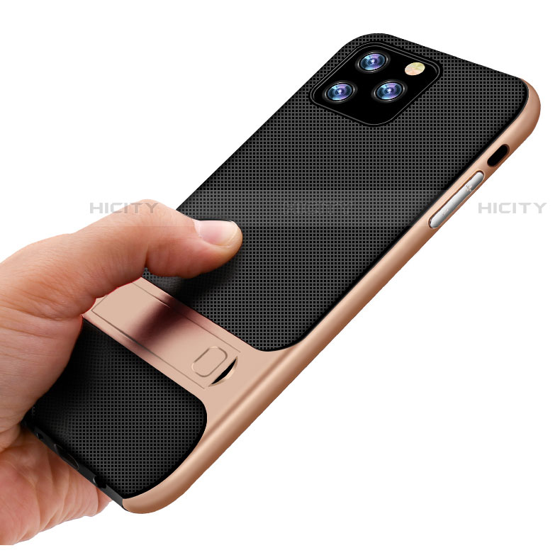 Custodia Silicone e Plastica Opaca Cover con Supporto A01 per Apple iPhone 11 Pro