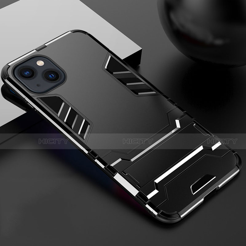 Custodia Silicone e Plastica Opaca Cover con Supporto A01 per Apple iPhone 13